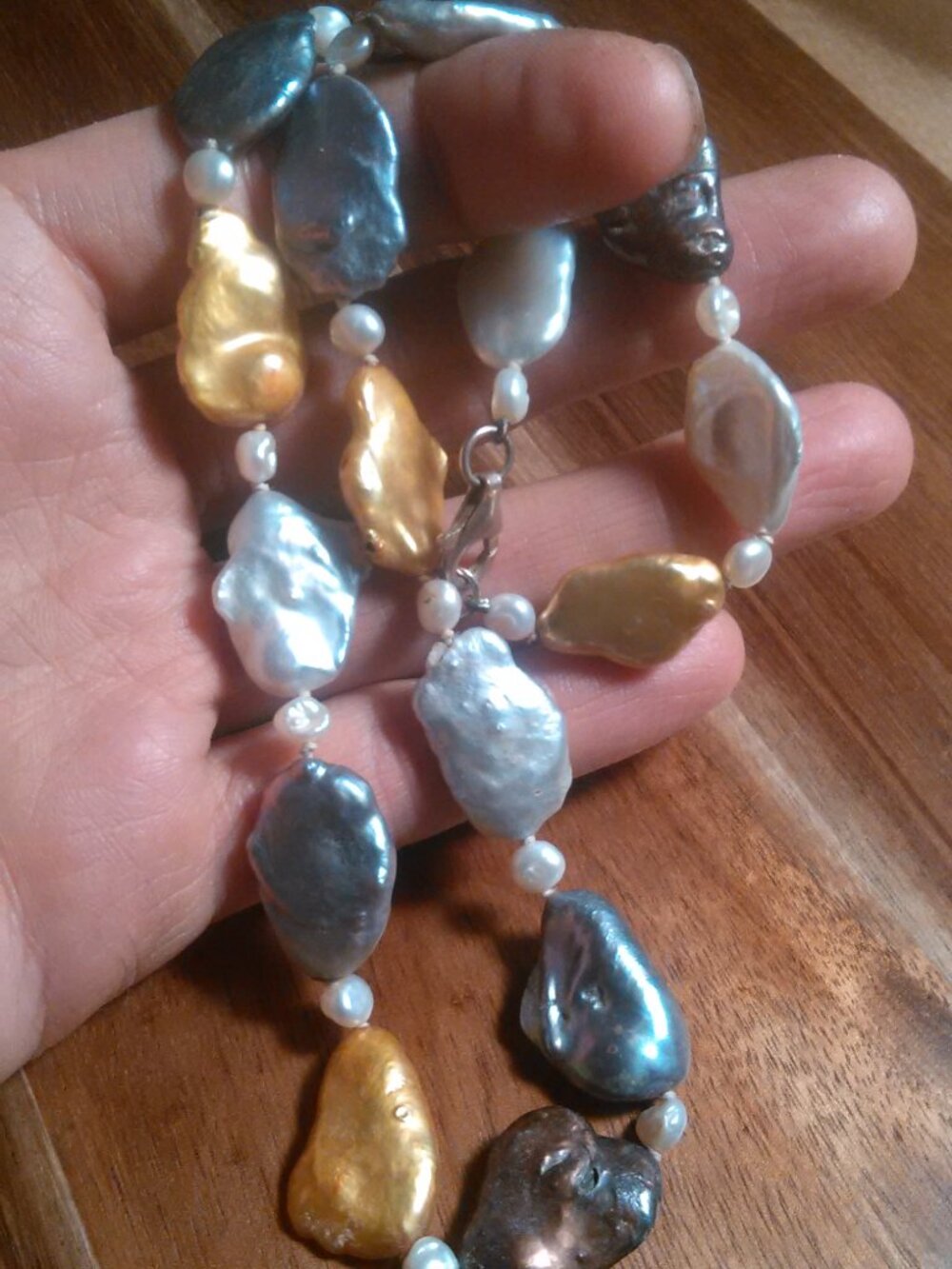 Multi-Color Coin Pearl 16 to 17 Inch Necklace